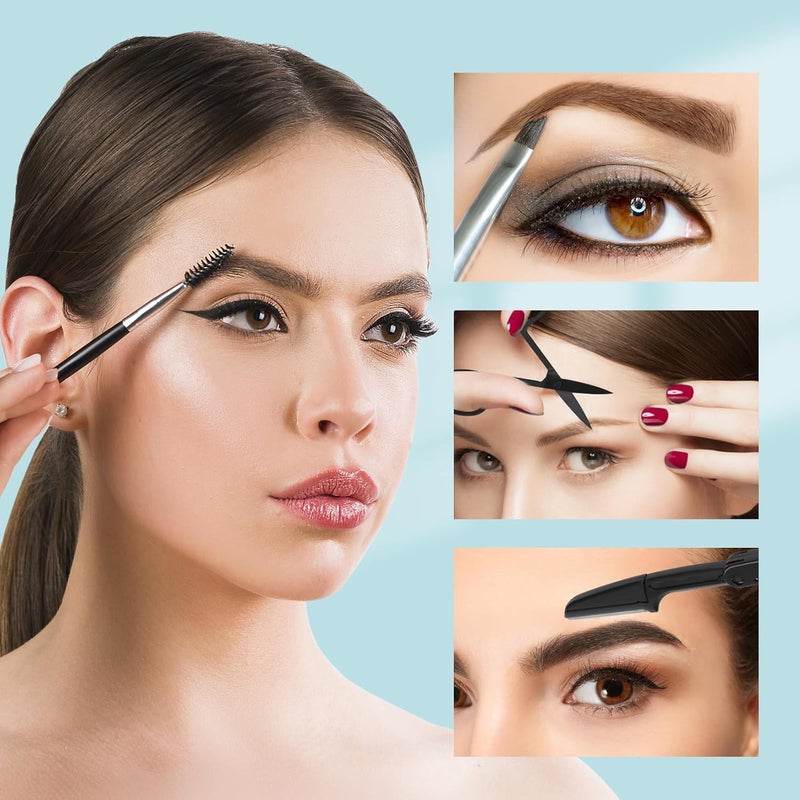 SWEET VIEW 7pcs Eyebrow Tweezers Kit for Women Precision Plucker with Brow Scissors & Razor & Spoolie for Facial, Chin, Brow, Splinter and Ingrown Hair - Image 4